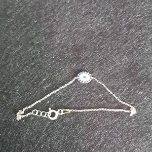 Vintage sterling silver CZ evil eye bracelet